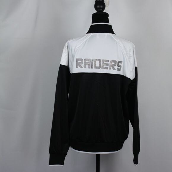 NFL Raiders Black & White Jacket with Sequence Logo Size Large - Picture 11 of 12